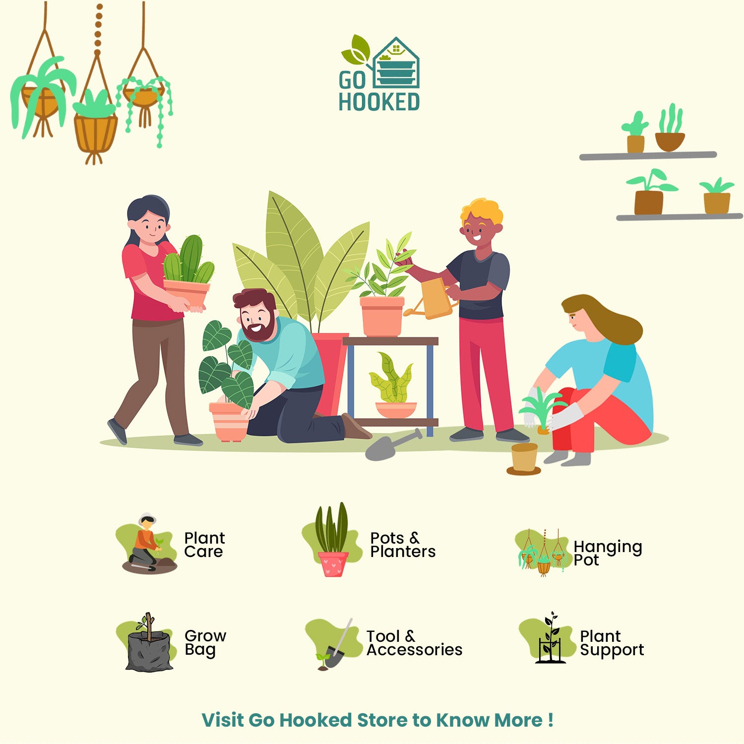 Go Hooked 5 Pcs Gardening Tools Kit for All Your Gardening Needs