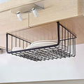 Go Hooked Multipurpose 16 Inch Under Shelf Basket Powder Coated Iron Under Cabinet Organiser Undershelf Organiser Basket Under Shelf Storage Rack for Kitchen Bedroom Office Pack of 2 Black