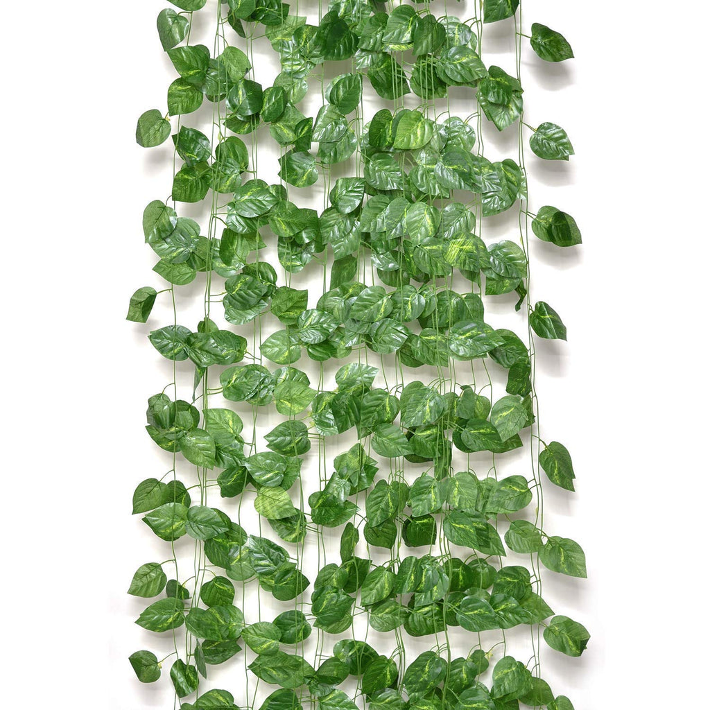 Go Hooked Artificial Garland Maple Plant Leaf Creeper for Home, Wall Hanging, Special Occasion, Party, Office Decoration (Pack of 8 String, 6 Feet Each)