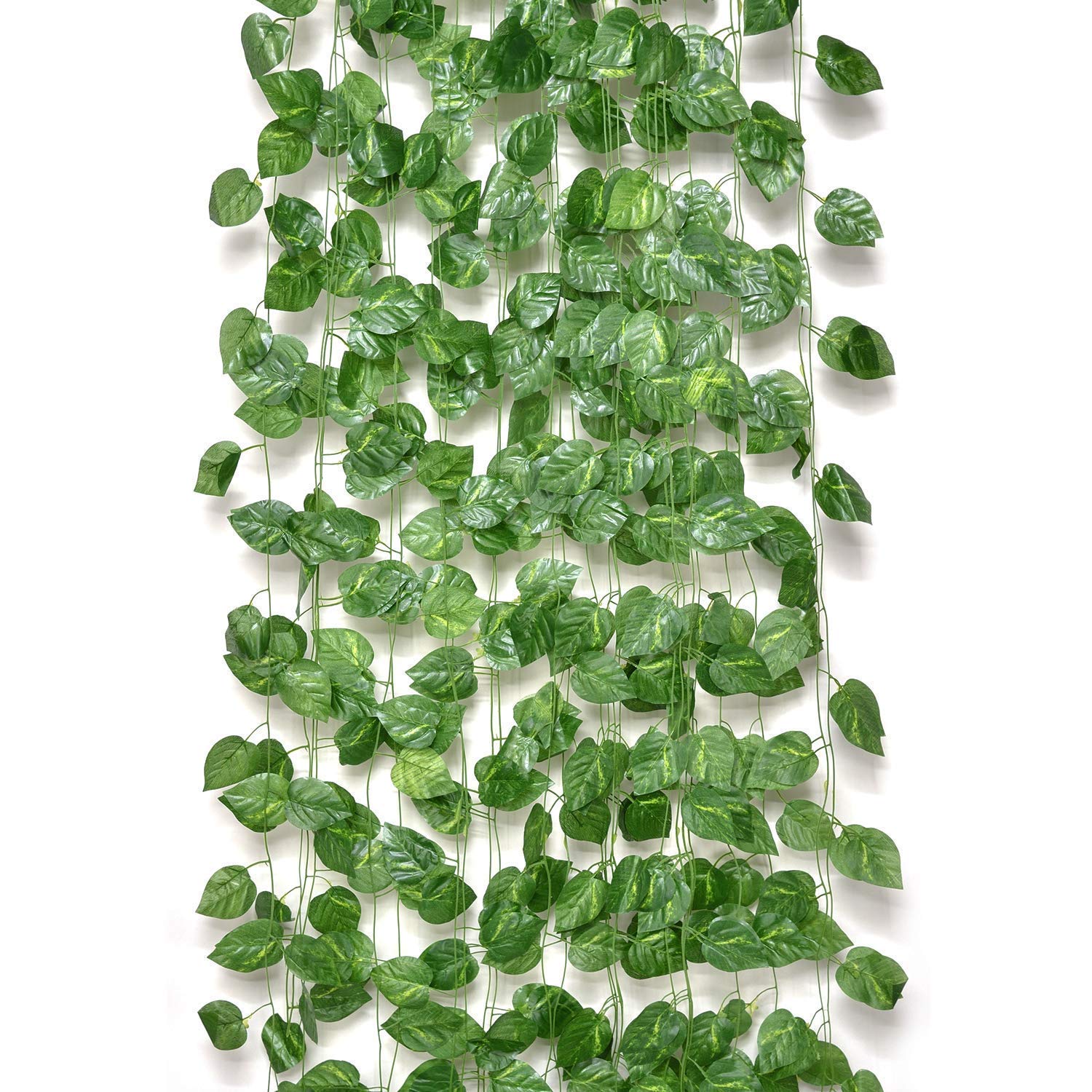 Go Hooked Artificial Garland Maple Plant Leaf Creeper for Home, Wall Hanging, Special Occasion, Party, Office Decoration (Pack of 8 String, 6 Feet Each)