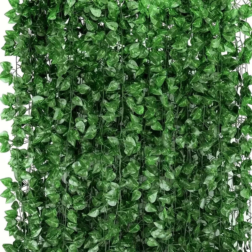 Go Hooked Artificial Hanging Creeper for Home Décor (Pack of 5, 6 Ft) | Money Plant Leaf Garland with 30 Leaves Each | Plastic Decorative Creeper for Balcony, Walls, Garden Decoration