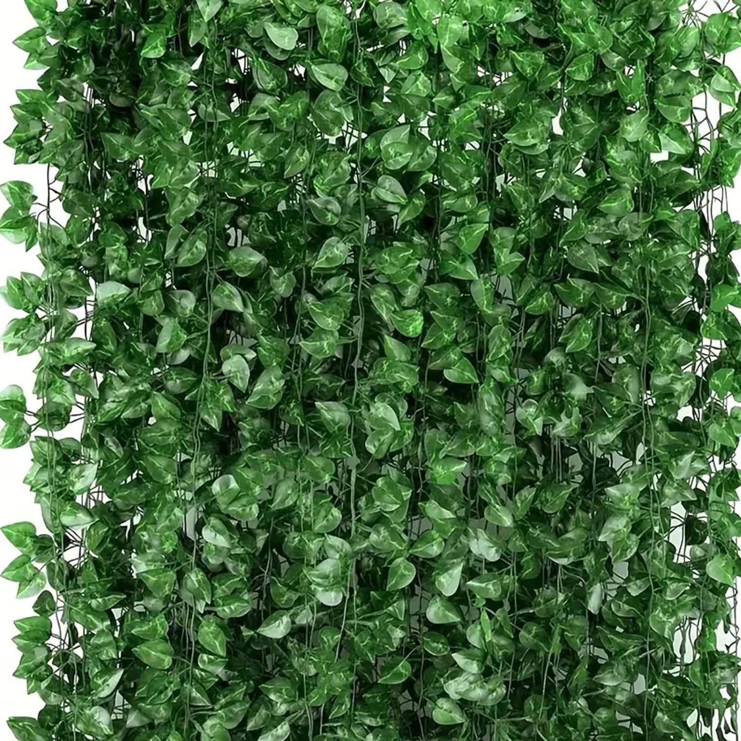 Go Hooked Artificial Hanging Creeper for Home Décor (Pack of 5, 6 Ft) | Money Plant Leaf Garland with 30 Leaves Each | Plastic Decorative Creeper for Balcony, Walls, Garden Decoration