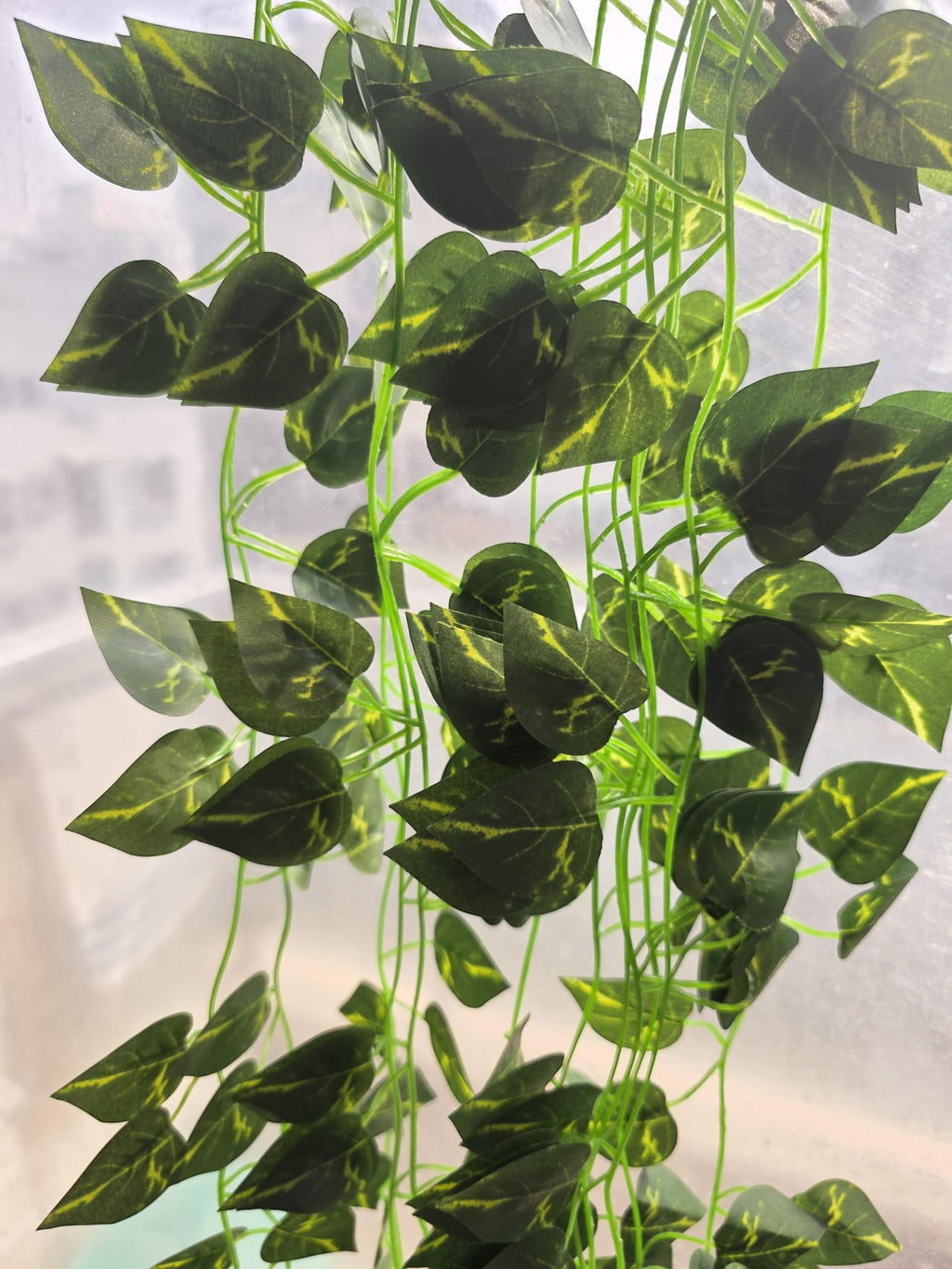 Go Hooked Artificial Hanging Creeper for Home Décor (Pack of 3, 7 Ft) | Green English Ivy Leaf Garland with 4×4 cm, 72 Leaves Each | Plastic Decorative Vine for Balcony, Walls, Garden Decoration