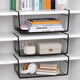 Go Hooked 16 Inch Undershelf Storage Basket Pack of 3 | Multipurpose Under Shelf Organizer | Hanging Wire Basket for Cabinet, Shelf, Pantry, Cupboard, Closet, Desk, and Bathroom (Black)