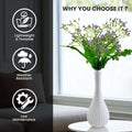 Go Hooked Artificial Flowers with Surahi Vase 60cm Approx | 5Pcs Lavender Baby’s Breath Gypsophila | 4Pcs Fern Leaves | Real Touch Faux Plant Décor for Living Room, Bedroom, Office & Tabletop