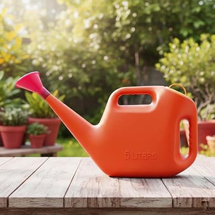 Go Hooked 5 Litre Plastic Watering Can for Plants | Garden & Indoor Plant Watering Can with Sprinkler Spout | Lightweight Watering Jug for Balcony, Home Gardening & Outdoor Use