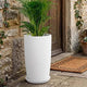 Go Hooked 18 Inch Tower Pots with Saucer Tray Planter - Lightweight, Durable Outdoor & Indoor Planters, Perfect for Balcony & Terrace Gardens (White, Pack of 1)