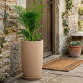 Go Hooked 18 Inch Tower Pots with Saucer Tray Planter - Lightweight, Premium Outdoor & Indoor Planters, Perfect for Balcony & Terrace Gardens (Brown, Pack of 1)