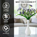 Go Hooked Artificial Flowers with Surahi Vase 60cm Approx | 5Pcs Purple Baby’s Breath Gypsophila | 4Pcs Fern Leaves | Real Touch Faux Plant Décor for Living Room, Bedroom, Office & Tabletop