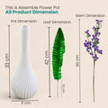 Go Hooked Artificial Flowers with Surahi Vase 60cm Approx | 5Pcs Purple Baby’s Breath Gypsophila | 4Pcs Fern Leaves | Real Touch Faux Plant Décor for Living Room, Bedroom, Office & Tabletop