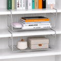 Go Hooked 16 Inch Undershelf Storage Basket Under Cabinet Storage Organizer Space Saving Versatile Heavy Duty Sleek and Sturdy Compact and Durable Modern Robust Elegant 2 Pcs Silver