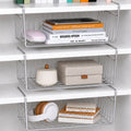 Go Hooked ViMe Powder Coated Iron Multipurpose Under Cabinet Undershelf Organiser Basket Storage Rack 16 Inch Silver Space Saving Versatile Heavy Duty Compact and Durable Pack of 3