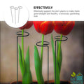 Go Hooked 16 inches Metal Plant Stakes | Single Stem Flower Plant Support | Gardening Planter Cages for Flower Plants | Plant Cage Support Ring for Rose Amaryllis Orchid Tomatoes Lily
