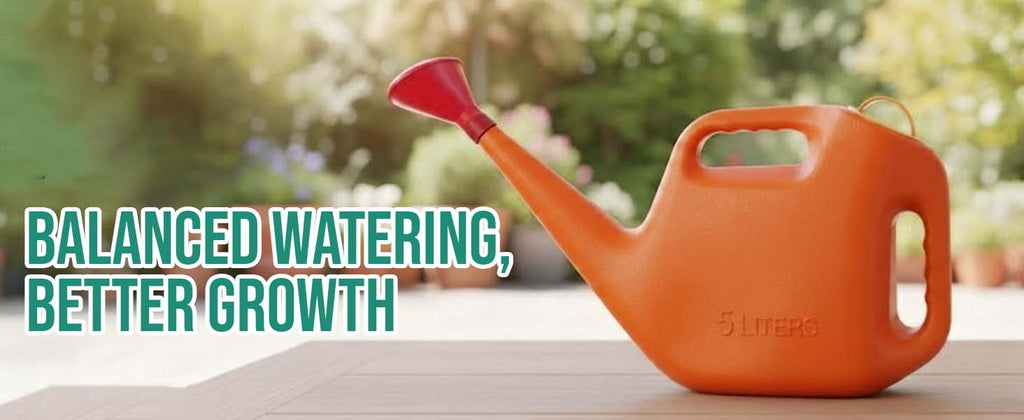 Go Hooked 5 Litre Plastic Watering Can for Plants | Garden & Indoor Plant Watering Can with Sprinkler Spout | Lightweight Watering Jug for Balcony, Home Gardening & Outdoor Use