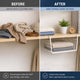 Go Hooked Multipurpose Under Shelf Basket Coated Iron Under Cabinet Storage Organizer Rack Shelf Under Shelf Organizer Rack For Kitchen Bedroom 2 Pcs 12 Inch and 1 Pc 16 Inch White Pack of 3