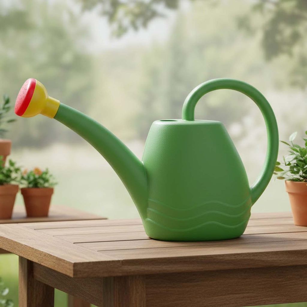 Premium Plastic 1.8 LTR Watering Can for House Plants/Gardening with Sprayer-Made in India (Green) (Pack of 1)
