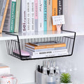 Bianco Under Shelf Basket 16 Inch Wire Rack Cabinet Storage Basket | Metal Storage Basket for Home Storage Under Cabinet Drawer | Space Saving Under Shelf Storage Rack (Black, Pack of 2)