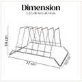 Go Hooked Plate Rack | Stainless Steel | Dish Rack | Plate Stand | Dish Stand | Lid Holder | Utensil Rack for Kitchen | 6 Sections | Pack of 1 | Silver