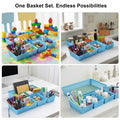 Go Hooked Multipurpose Plastic Storage Basket 4-Piece Set – Large, Medium & Small | Breathable, Durable Multipurpose Organizer Bins for Drawers, Shelves, Toys, Toiletries & Office Supplies – Blue