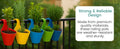 Go Hooked Double Hook Railing Planter |Hanging Flower Pot 12 Inches (Multicolor, Pack of 5)