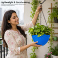 ViMe Plastic Marvel Hanging Pots, Hanging Planters with Metal Hanging Chain - Pack of 5 (7.3 Inch)
