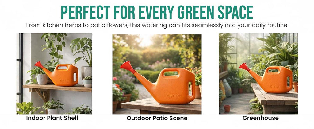 Go Hooked 5 Litre Plastic Watering Can for Plants | Garden & Indoor Plant Watering Can with Sprinkler Spout | Lightweight Watering Jug for Balcony, Home Gardening & Outdoor Use