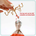 Go Hooked Doll Dress Jewelry Holder Stand | Jewelry Organizer Stand with Hooks for Necklaces, Earrings, Bracelets & Rings | Decorative Jewelry Storage Display for Dressing Table Bedroom (Orange)