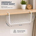 Go Hooked 16 Inch Under Shelf Basket White Powder Coated Iron Space Saving Versatile Heavy Duty Sleek and Sturdy Efficient Compact and Durable Modern Robust Elegant Set of 3