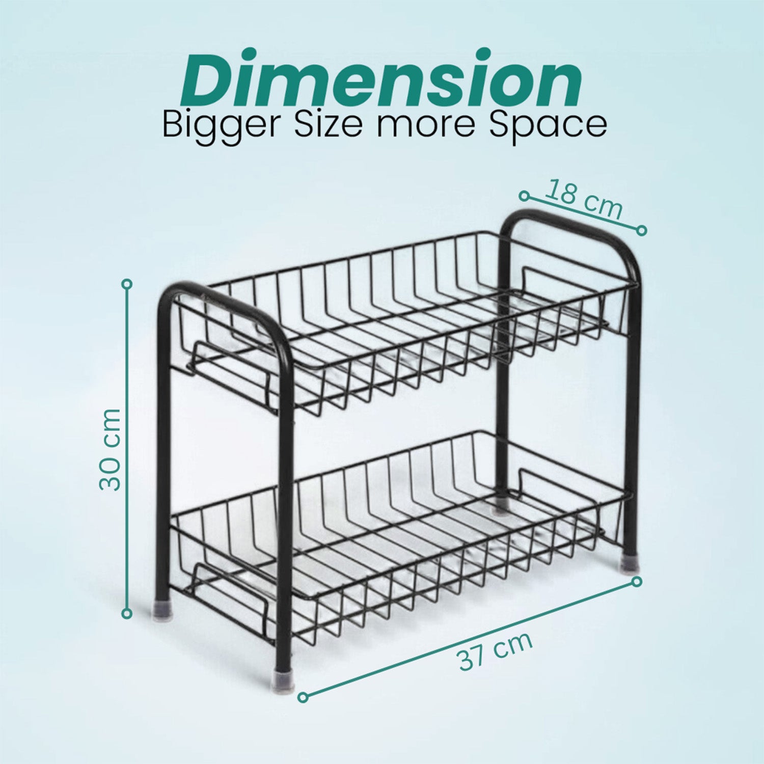 Go Hooked 2-Tier Metal Storage Rack | Multipurpose Storage Shelf Rack | Countertop Shelf Organizer | Spice Rack Organizer | Heavy-Duty Metal Shelf for Spices, Toiletries, & Home DÃ©cor (Black)