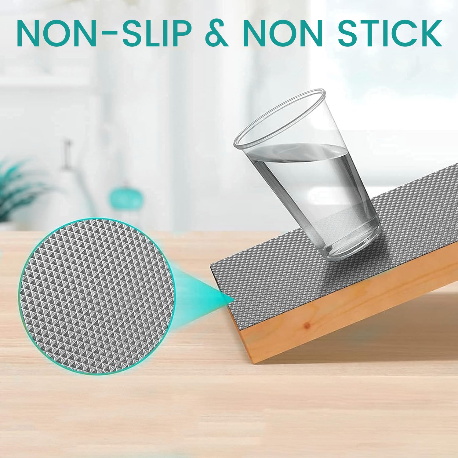 ViMe Waterproof Non-Slip EVA Mat for Fridge, Shelf, Table & Drawer – Washable, Non-Adhesive, Multi-Purpose Liner for Home & Office Use – Cuttable & Reusable Grey (5M X 45Cm)