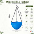 ViMe Plastic Marvel Hanging Pots, Hanging Planters with Metal Hanging Chain - Pack of 3 (7.3 Inch)