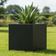 Go Hooked 15 Inch Cube Planter for Plants | Large Polymer Flower Pot for Balcony, Terrace, Home DÃ©cor, Indoor & Outdoor Gardening Balcony Terrace Home DÃ©cor | UV Resistant Durable Planter Pot (Black)