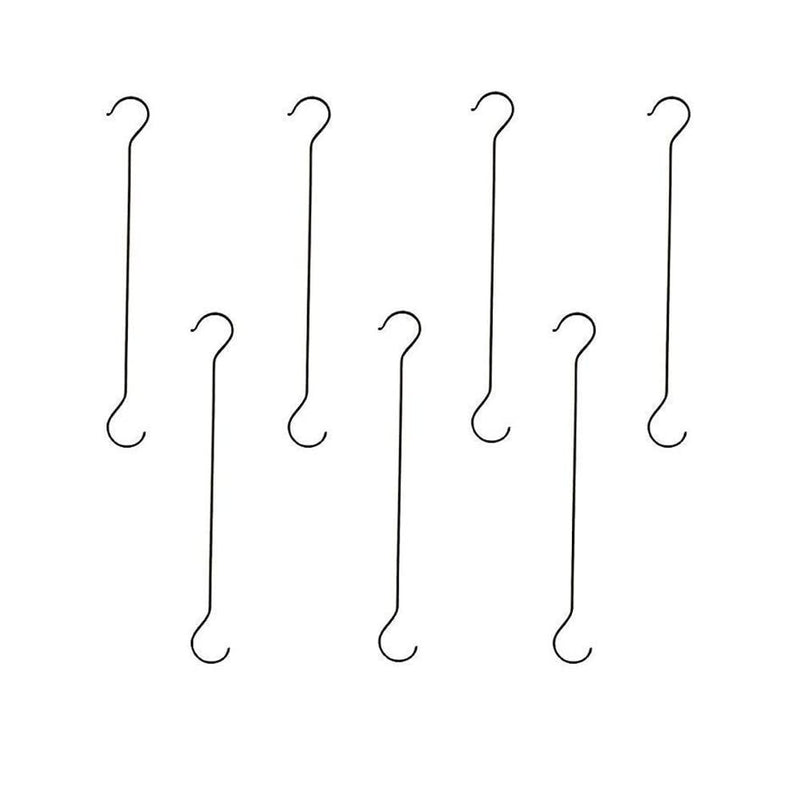 GoHooked 16 inch heavy duty black metal S hooks for hanging plants, bird feeders, and lights outdoors.