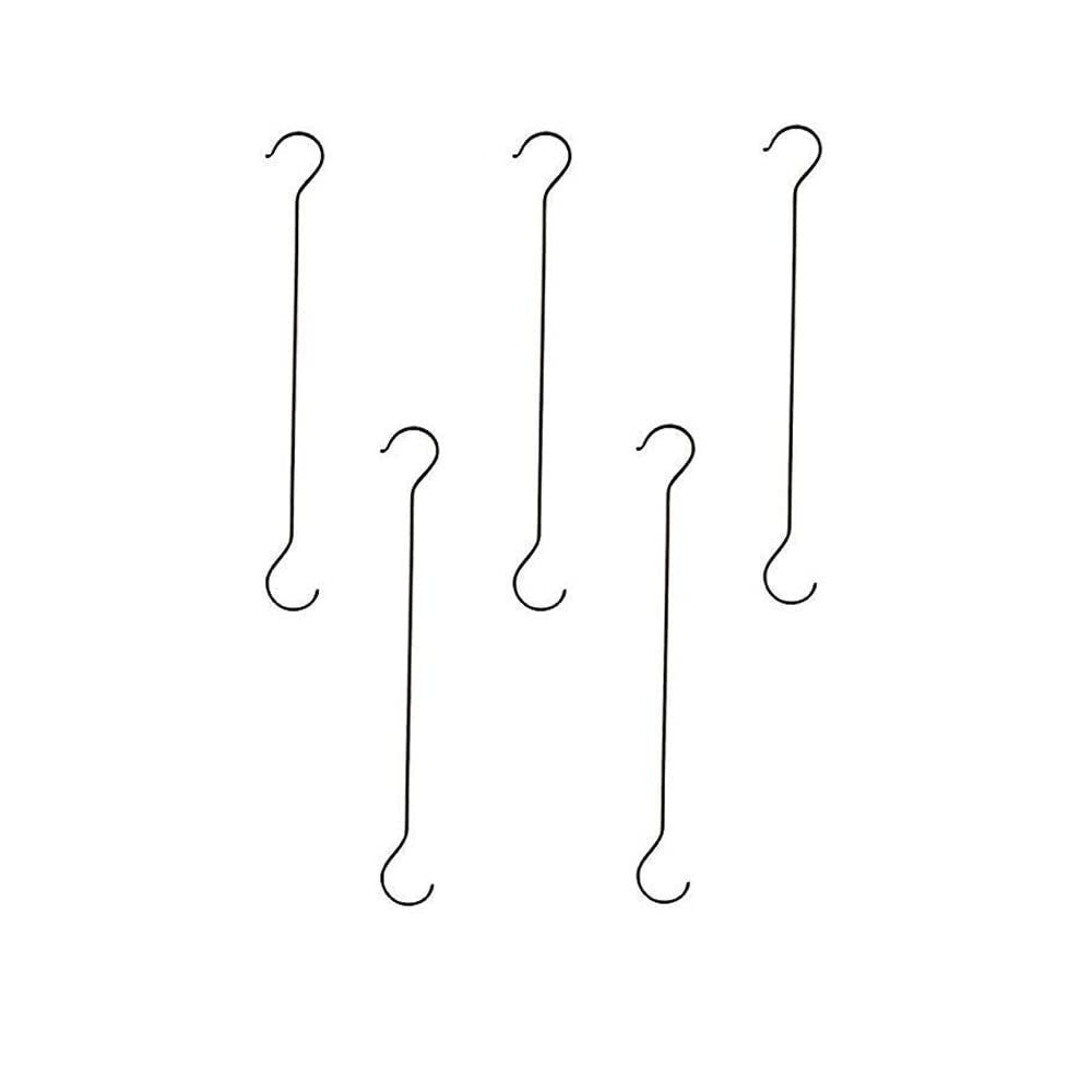 Go Hooked 16 inch Large Heavy Duty Long S Shaped Plant Hanging Hooks, Stainless Steel Large Size Outdoor Plant Hanging Hanger, for Bird Feeder, Tree Branch Hook, Outdoor Lights (Pack of 5, Black)