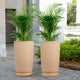 Go Hooked 18 Inch Tower Pots with Saucer Tray Planter - Lightweight, Premium Outdoor & Indoor Planters, Perfect for Balcony & Terrace Gardens (Brown, Pack of 2)
