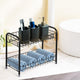 Go Hooked 2-Tier IronCounter Top Kitchen Spice Rack Organizer Durable and Stylish for Kitchen Storage Cabinet for Storing Spices Condiments Canned Goods Space-Saving Home Office Hotel Black
