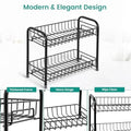 GoHooked black 2-tier iron spice rack organizer with a modern design. Features a space-saving, durable construction.