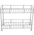 GoHooked 2-tier stainless steel multipurpose shelf basket, rust-resistant, for kitchen and bathroom storage.