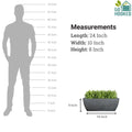 GoHooked 24-inch black rectangular polymer planter pot with drainage hole. Heavy-duty, UV-resistant for indoor/outdoor use.