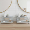 GoHooked 3-tier metal spice rack organizer in light gray, perfect for kitchen cabinets, pantries, or bathrooms.