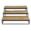GoHooked black 3-tier wooden shelf organizer rack for spices, bathroom essentials, or cosmetics.