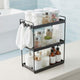 Go Hooked 3-Tier Standing Rack for Kitchen Storage, Iron Spice Rack Organizer, 53.3 CM Height x 33.5 CM Width, Space-Saving Shelf for Countertop, Pantry, Bathroom, Office â€“ Durable Black Iron Finish