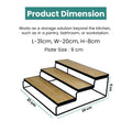 GoHooked black 3-tier wooden shelf organizer for spices, bathroom essentials, and vanity storage.