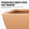 GoHooked 36-inch brown rectangular polymer planter pot with textured finish, suitable for indoor and outdoor use.