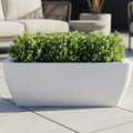 GoHooked 36-inch white rectangular polymer planter pot with drainage hole, ideal for indoor/outdoor plants.
