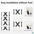 Go Hooked 5-tier black and white plastic shoe rack with easy slot connection assembly.