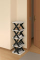 Go Hooked Shoe Rack 5-Tier Durable Plastic Organizer with Modern Black & White Design Lightweight Storage for Shoes, Sneakers and Sandals Easy to Assemble with Anti-Slip Frame for Stability