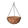 GoHooked 8" brown coir hanging basket with metal chain, ideal for gardening and planters.