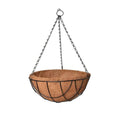 GoHooked 8" brown coir hanging basket with metal chain, ideal for gardening and planters.