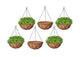 Go Hooked 8" Coir Hanging Basket/Coco Gardening Liner with Hanging Pots and Metal Hanging Chain/Hanging Planters- Set of 6 (Brown)
